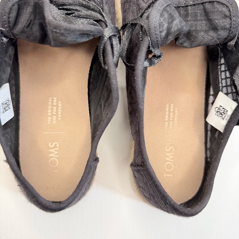 TOMS Women's Espadrille Sneaker Lena Black Mesh 6.5 - Picture 5 of 7